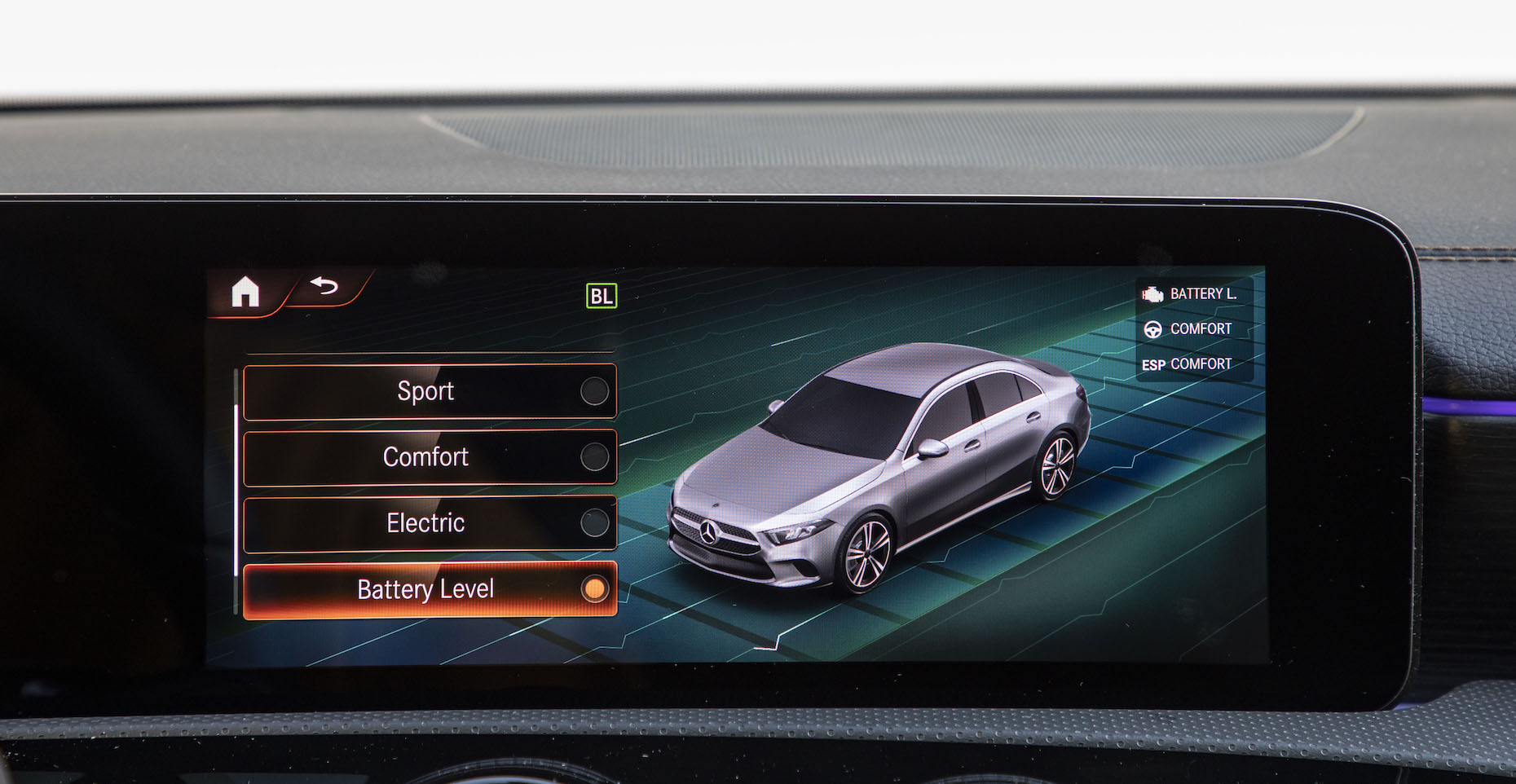 Mercedes A250e - tryby jazdy