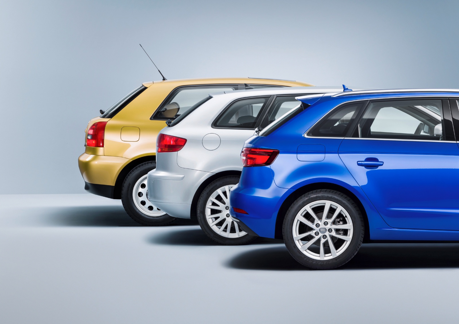 Audi A3 trzy generacje - tył