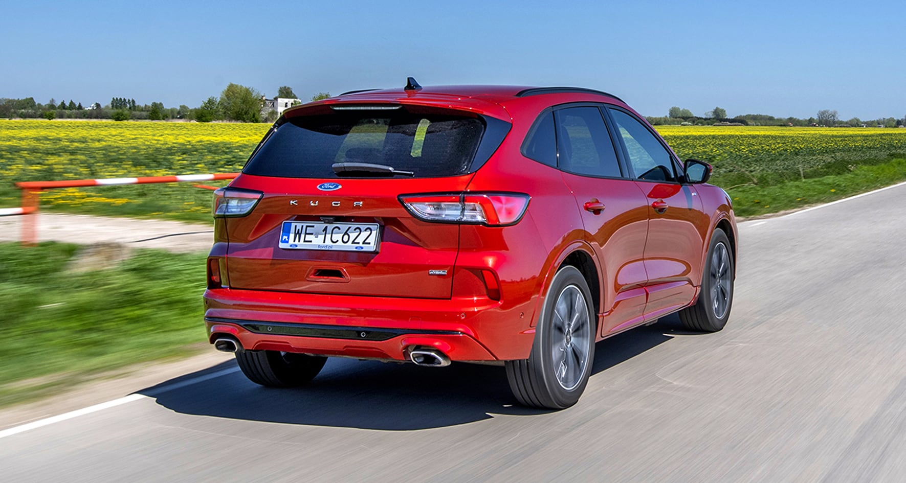 Ford Kuga Plug-in PHEV w ruchu tył i bok