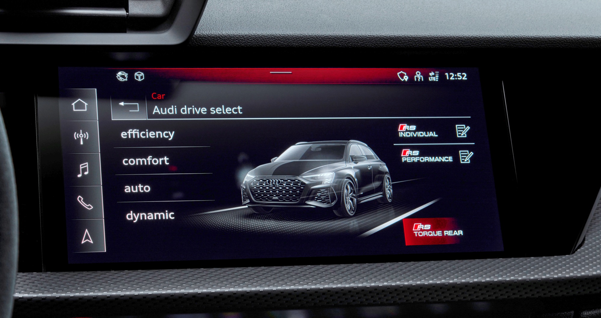 Audi RS 3 tryby jazdy