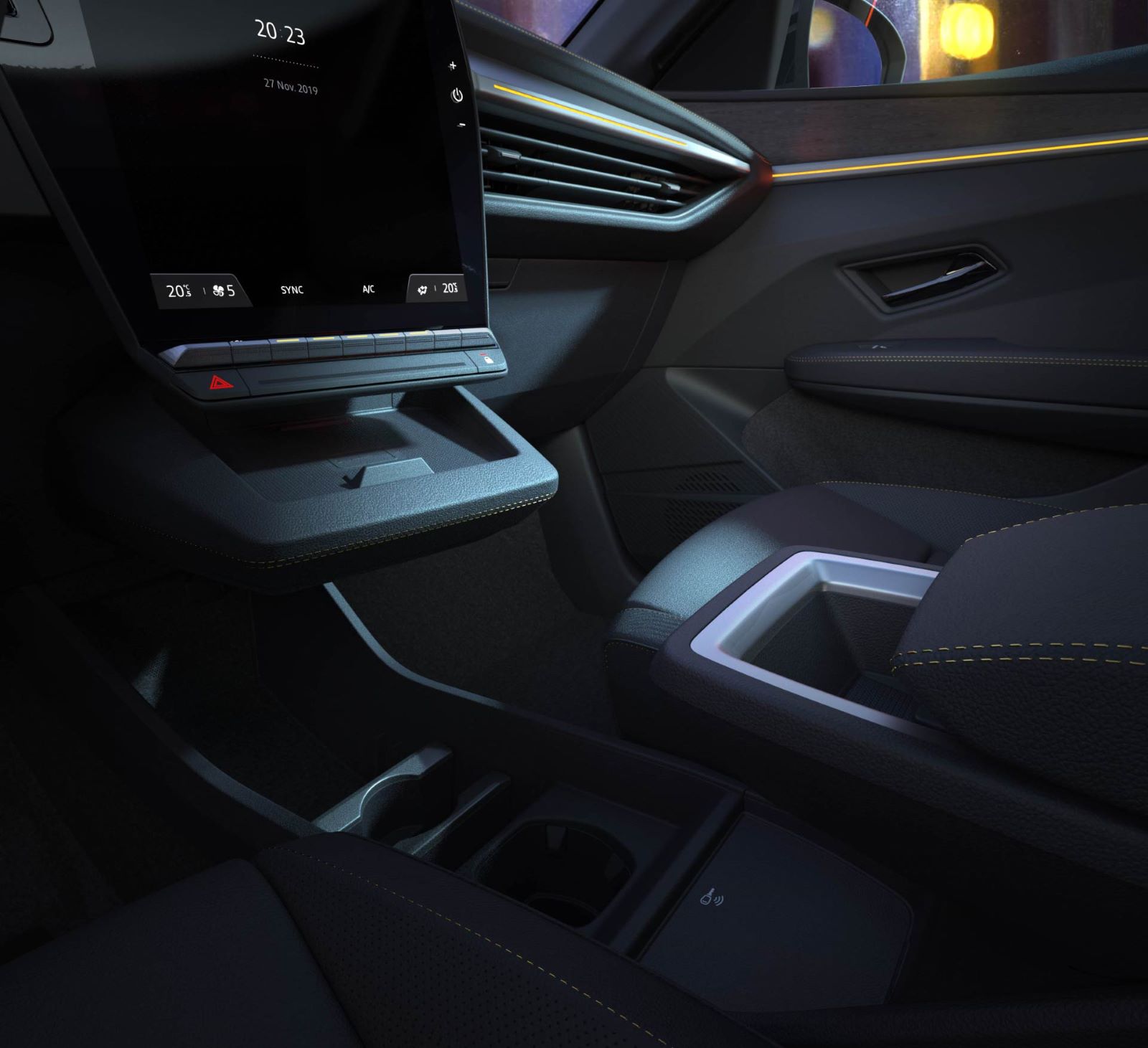 Renault MeganE - środkowa konsola