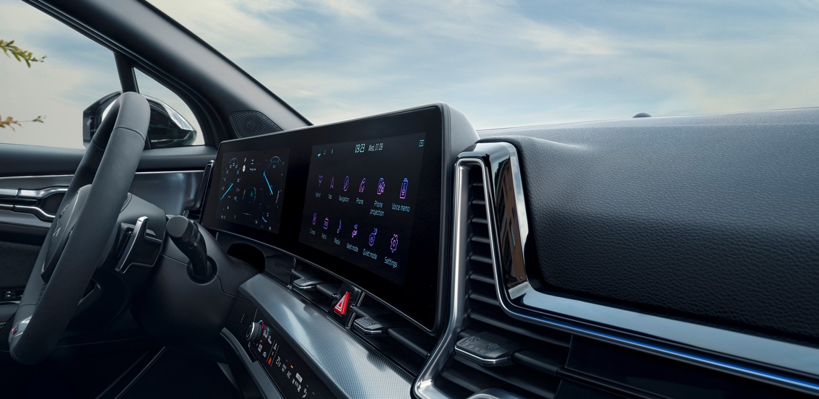 Kia Sportage - ekran, deska rozdzielcza