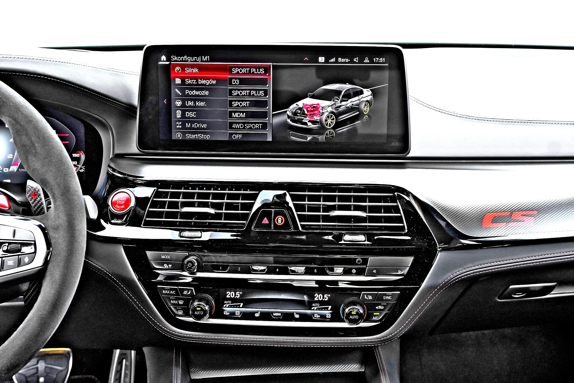 BMW M5 CS - ekran