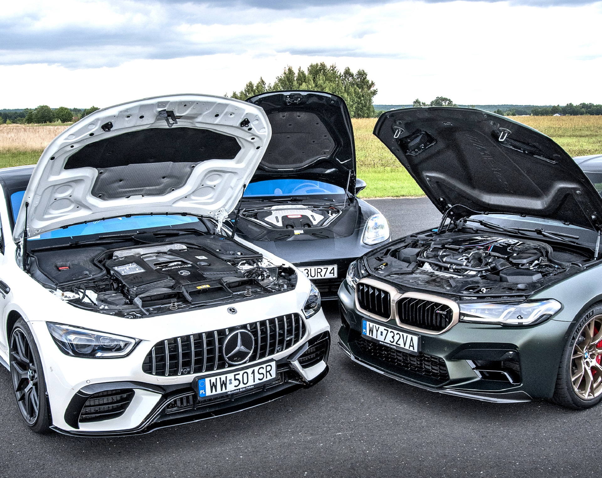 BMW M5 CS, Mercedes-AMG GT 4d 63 S, Porsche Panamera Turbo S - silniki