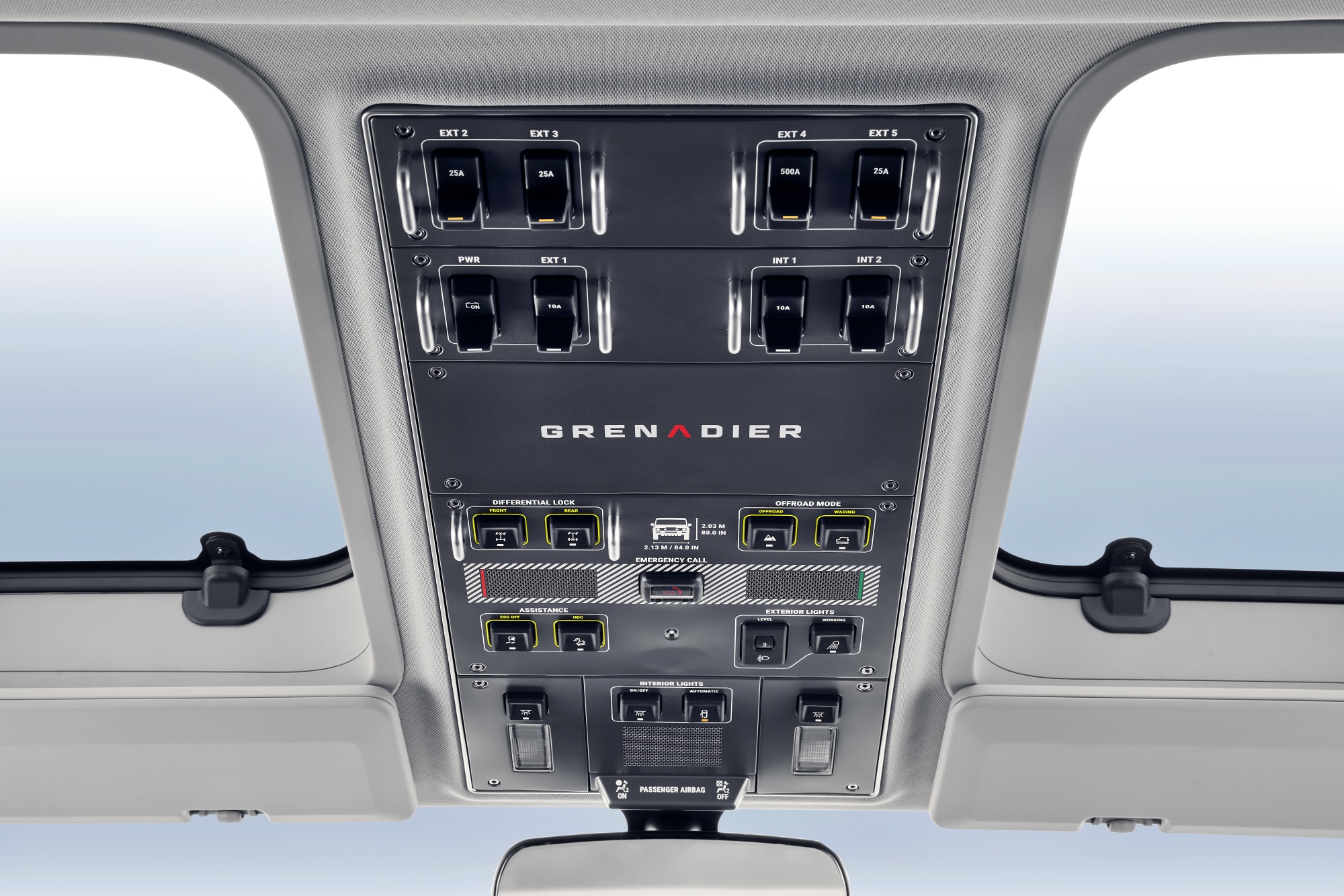 Ineos Grenadier konsola w dachu