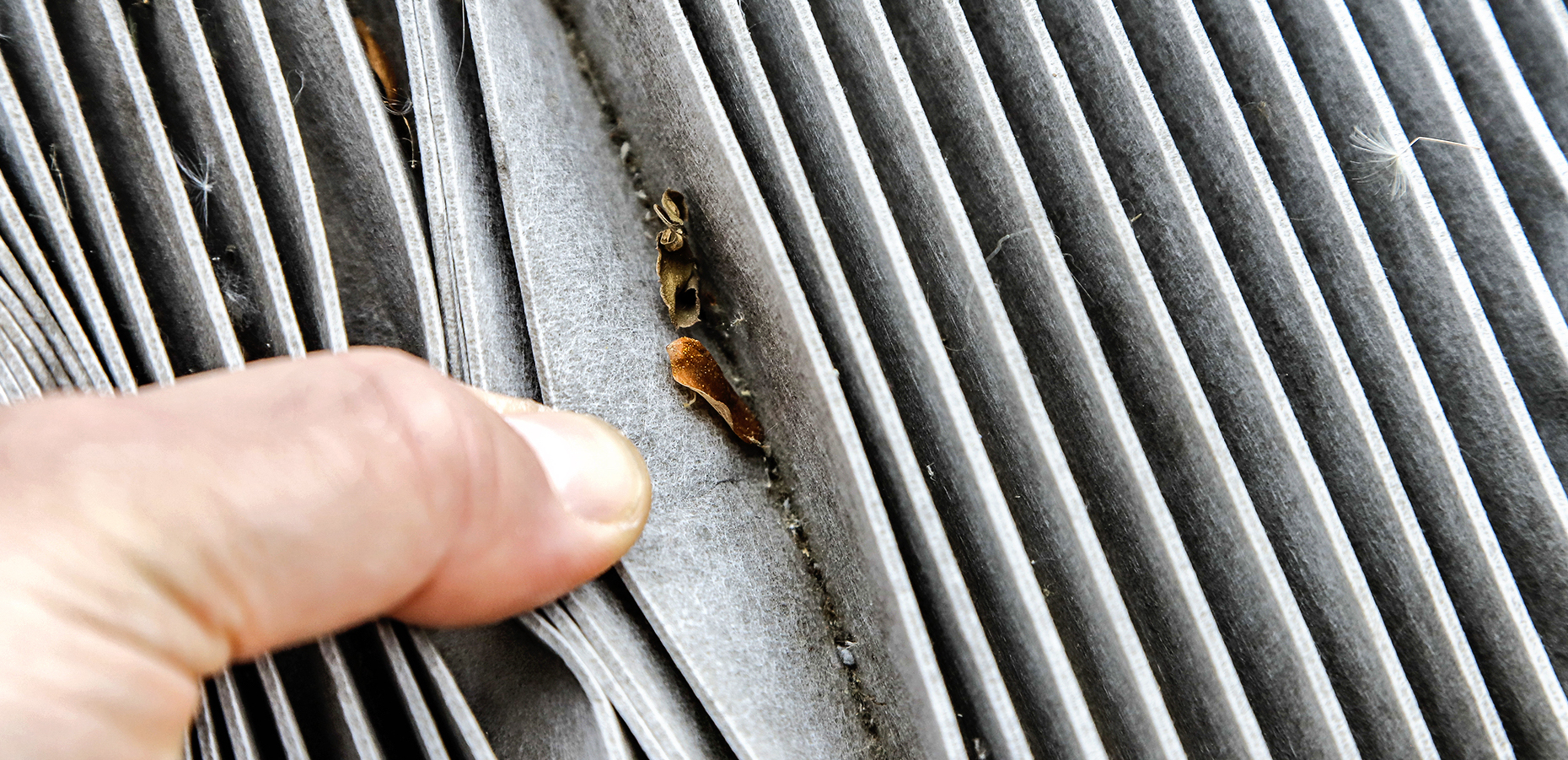 zużyty filtr kabinowy