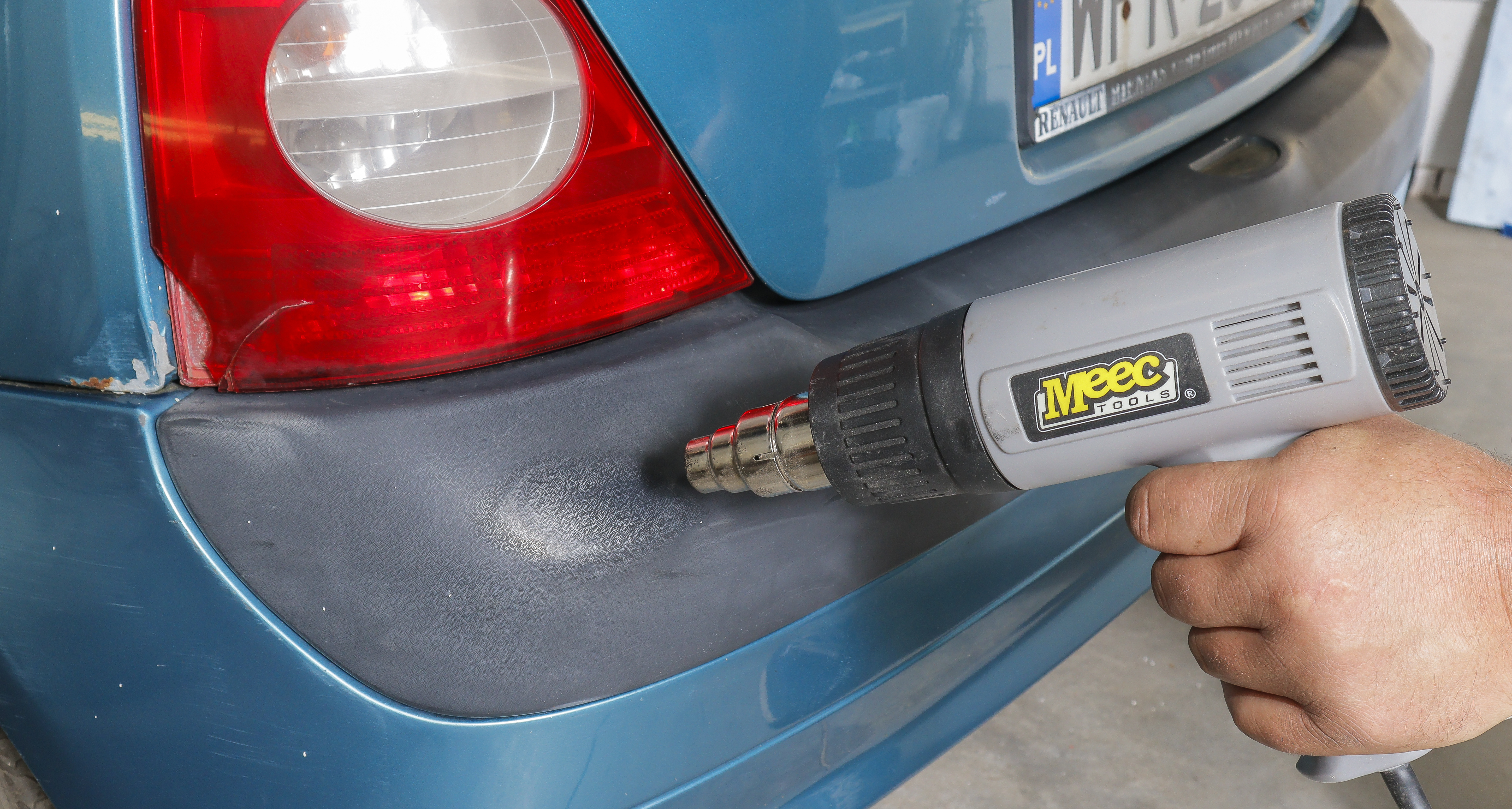 opalanie zderzaka opalarką