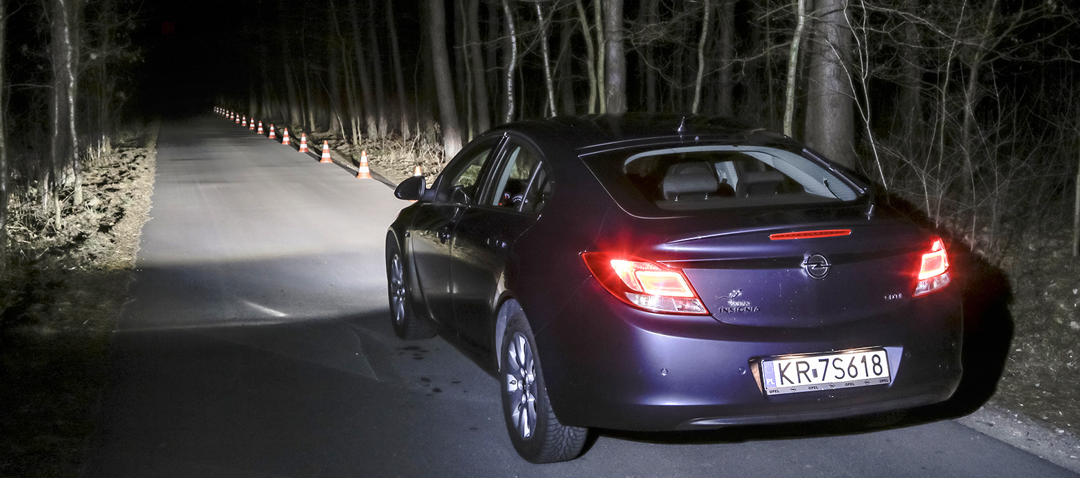 test swiatel w lesie