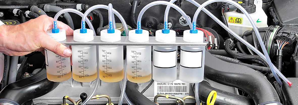 Test przelewów wtryskiwaczy