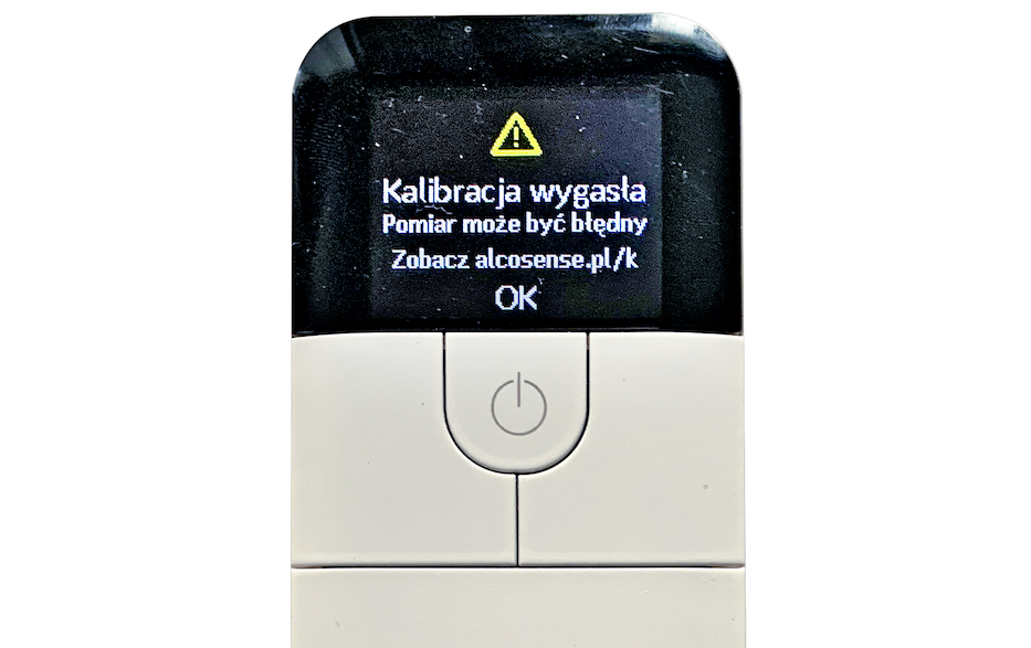 Alkomat komunikat kalibracja wygasła
