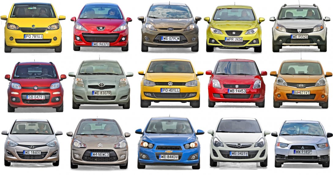 20 miejskich samochodów – przody