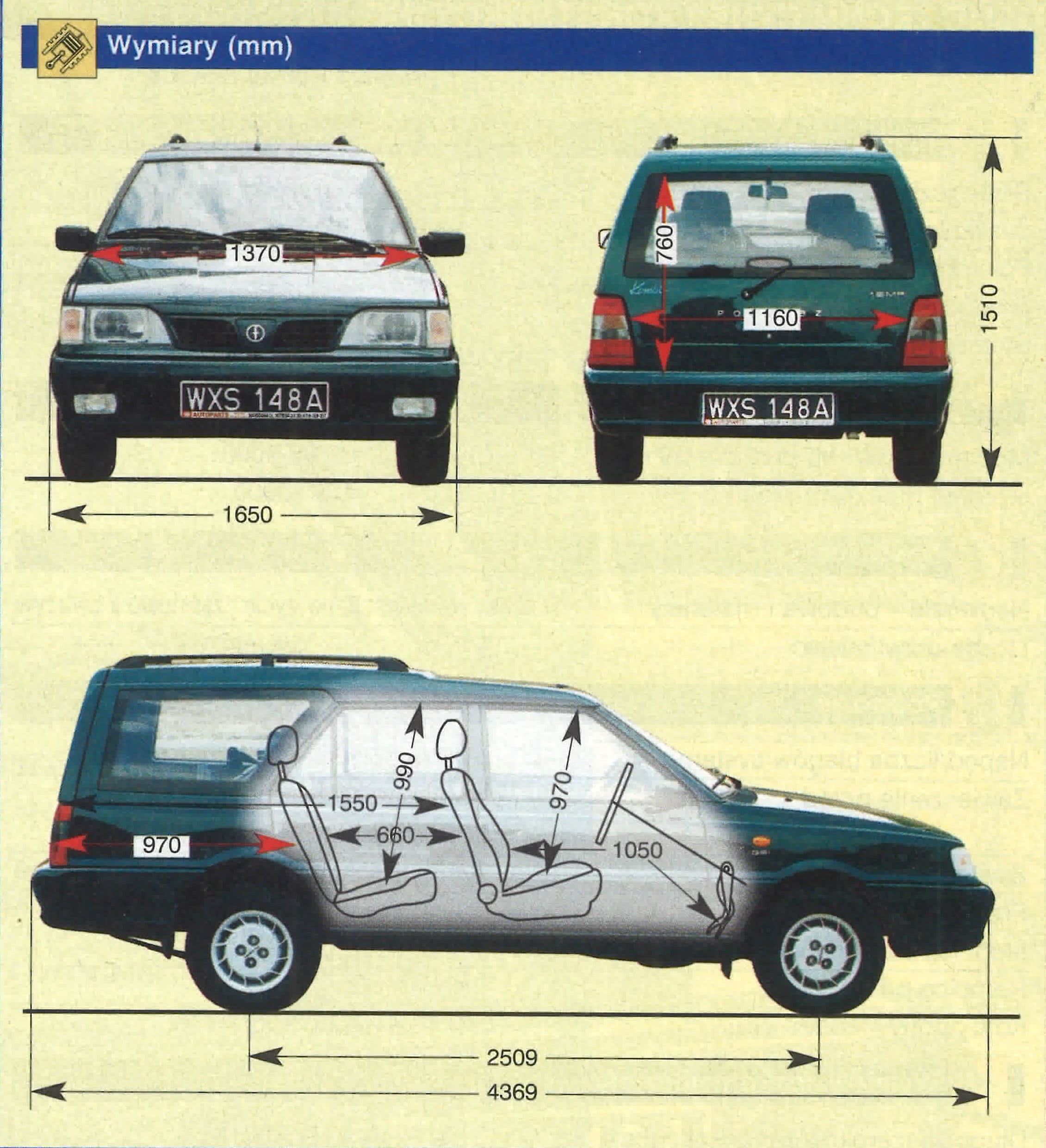 Polonez Kombi GSI 1.6 wymiary