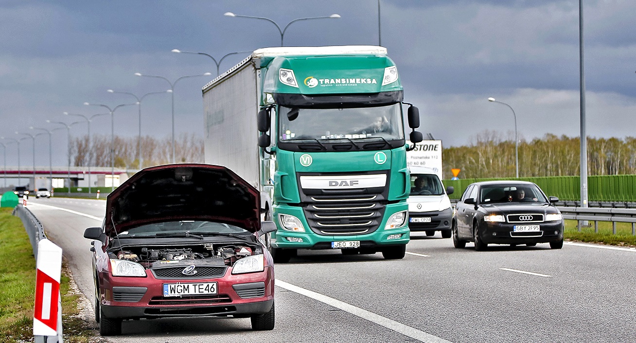 Usterka na autostradzie