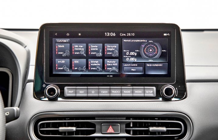 Hyundai Kona N – wyświetlacz z ustawieniami i wskaźnikami