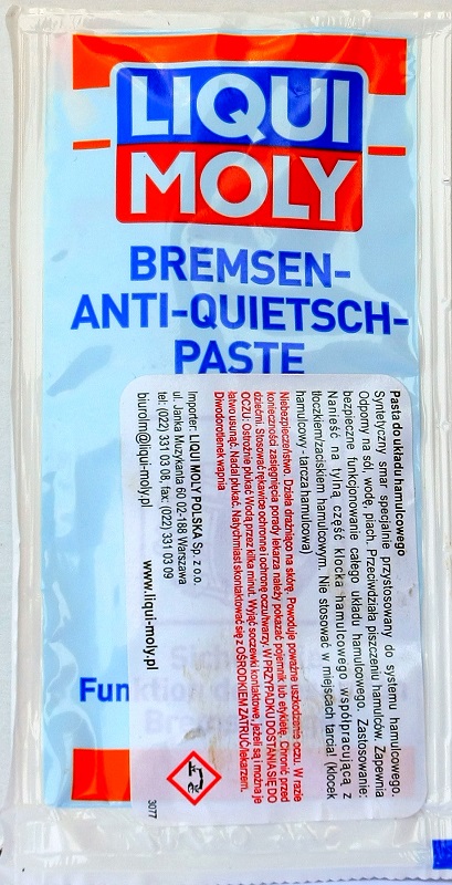 Pasta do montażu klocków hamulcowych