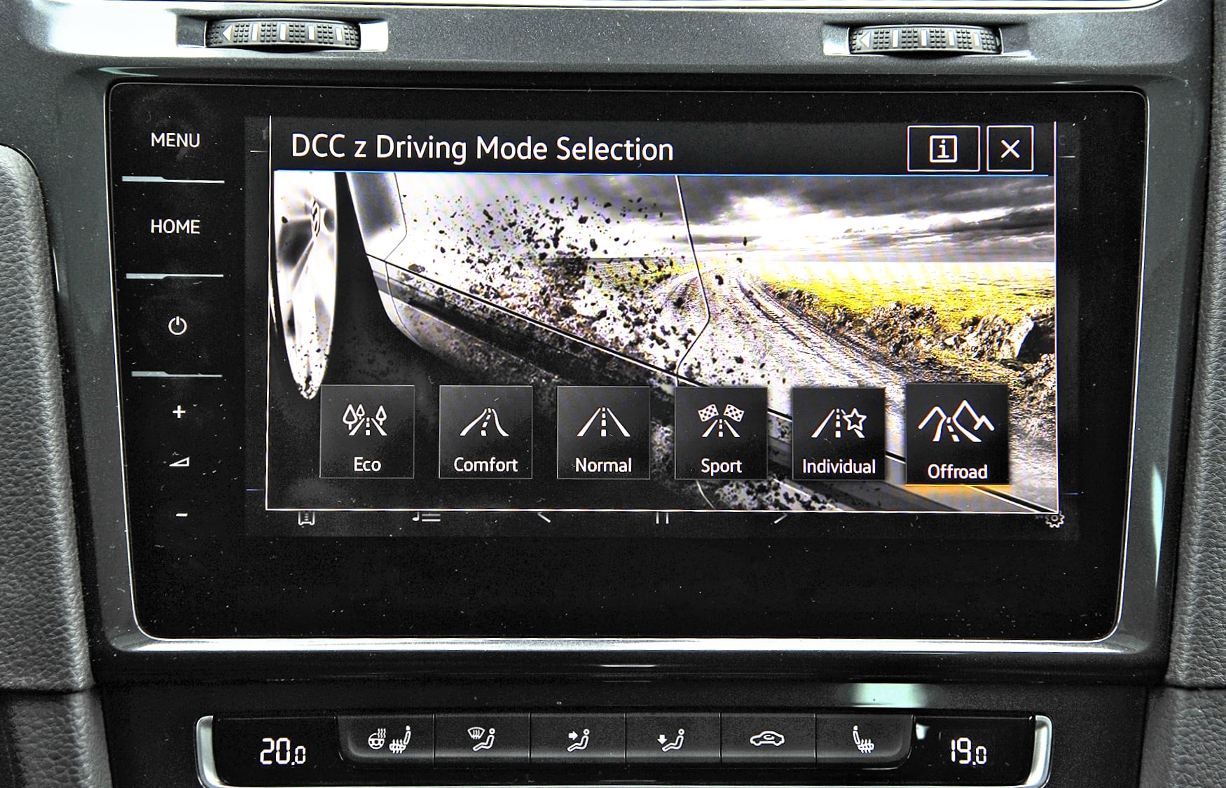 wyświetlacz z trybami jazdy