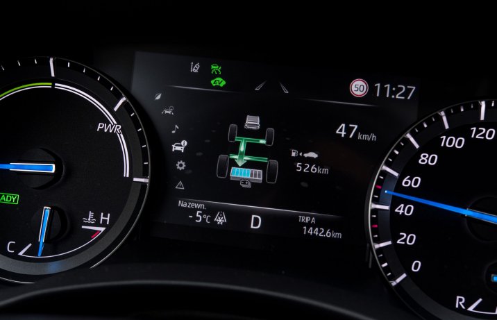 Toyota Highlander 2.5 Hybrid wskaźnik – przepływ energii