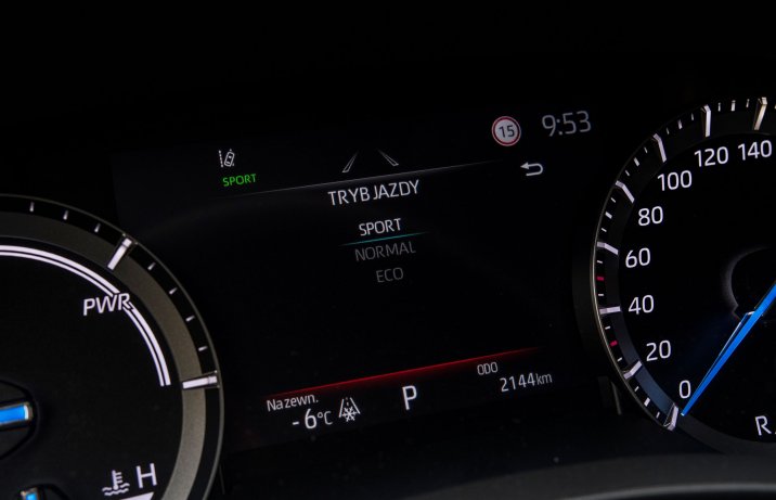Toyota Highlander 2.5 Hybrid wskaźnik – tryby jazdy