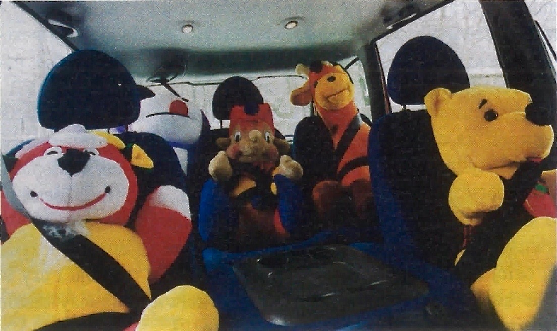 Fiat Multipla maskotki na fotelach