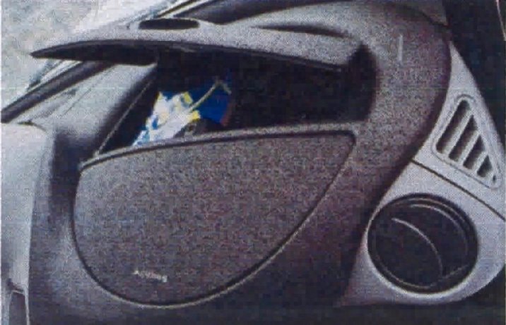 Fiat Multipla – schowek przed pasażerem