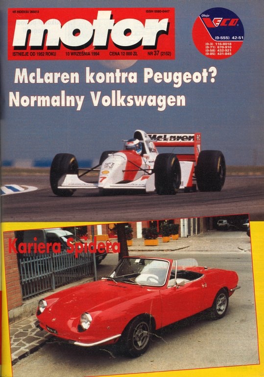 „Motor” nr 37 z 10 września 1994 r. okładka