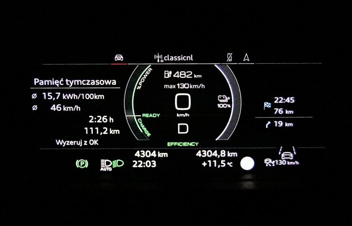 Audi Q4 40 e-tron S line – komputer pokładowy