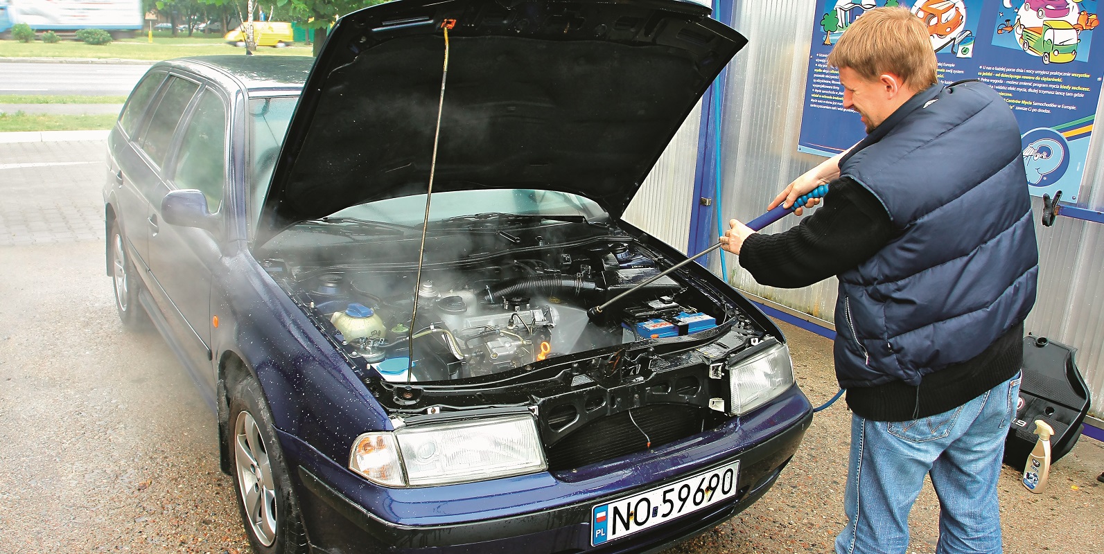 mycie silnika