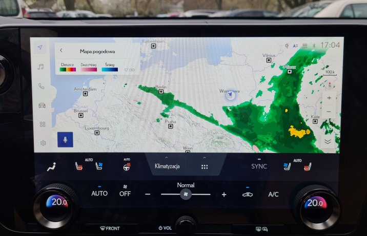 Lexus NX - mapa pogodowa