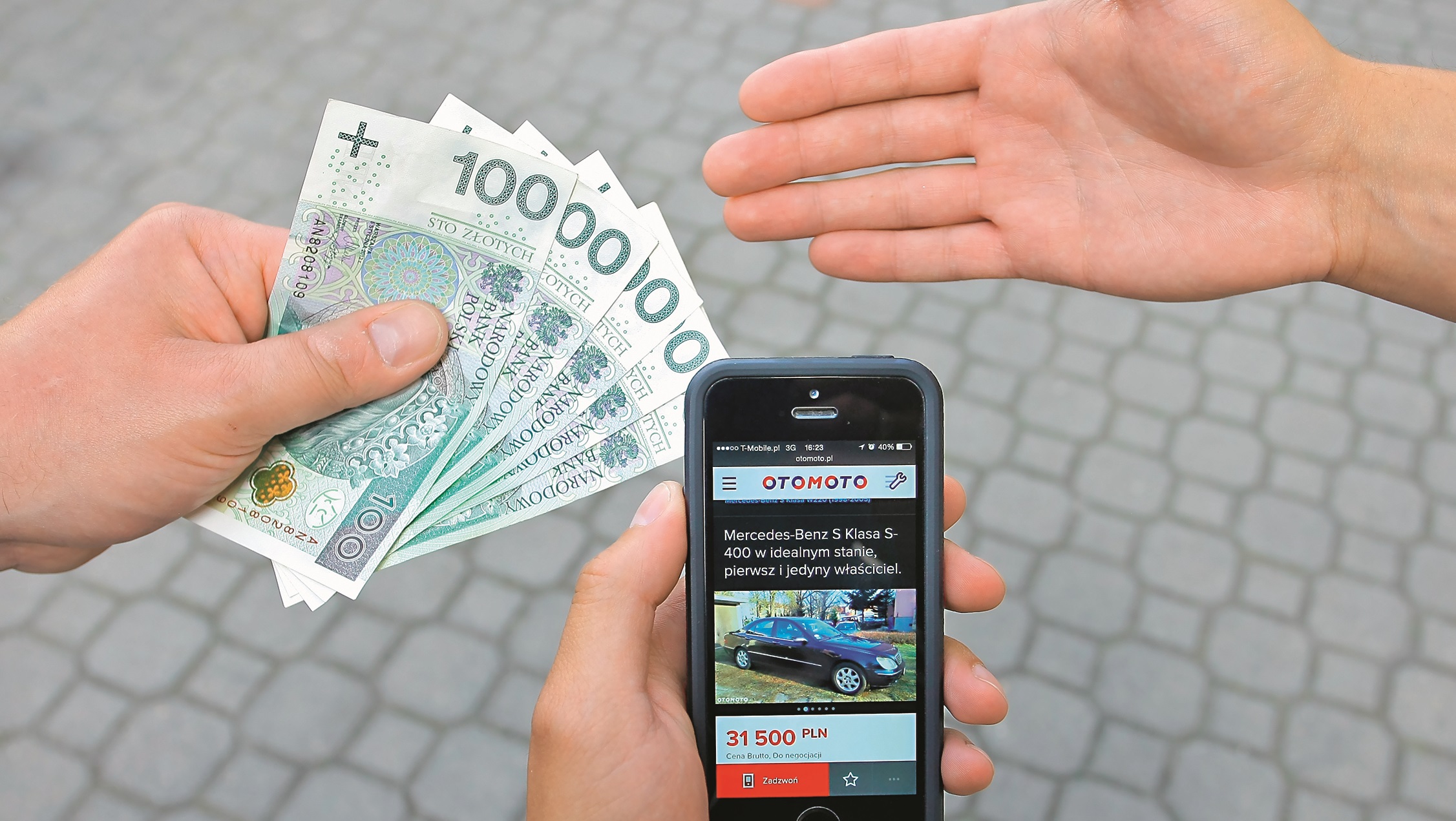 przekazywanie pieniedzy za auto