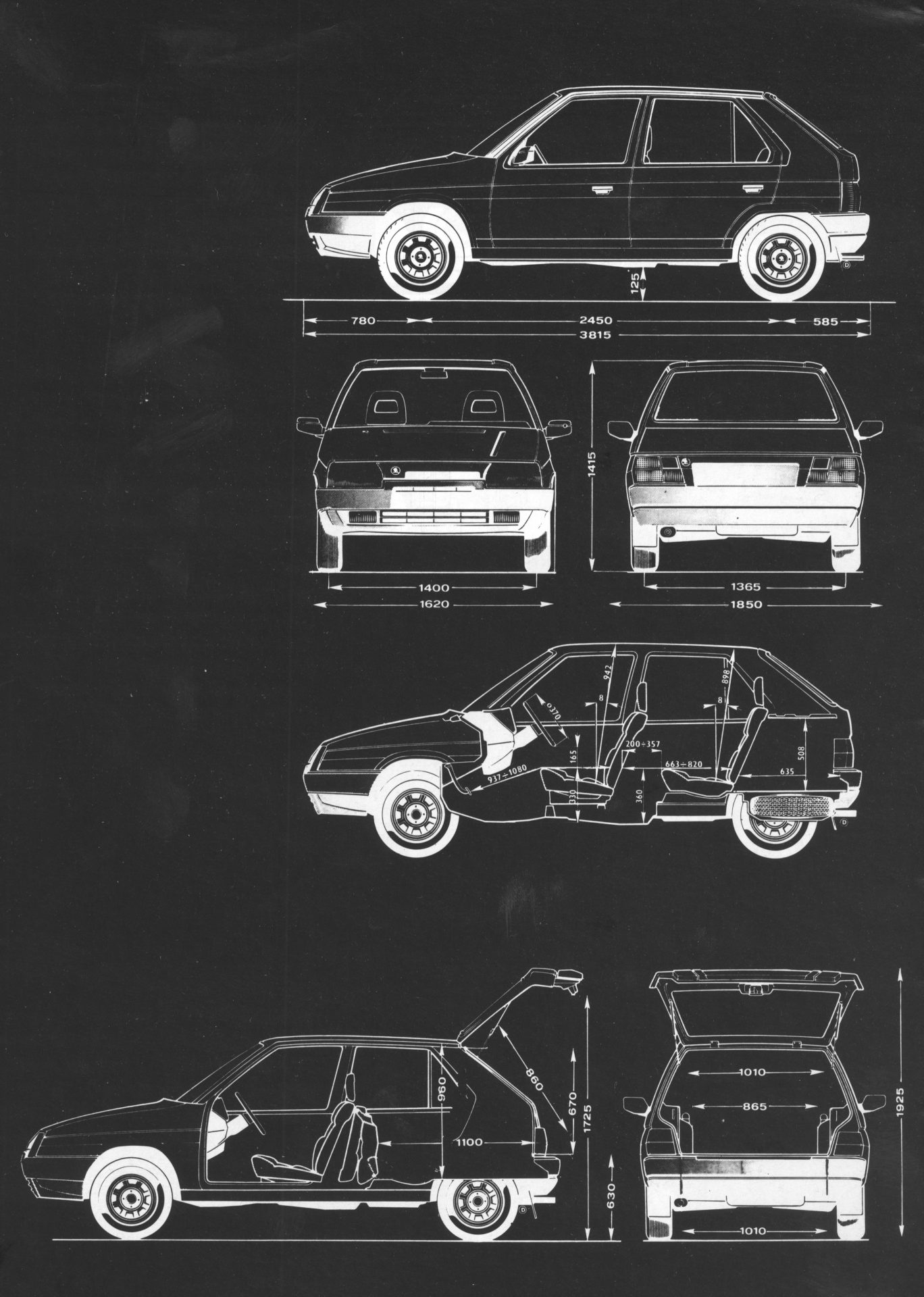 Škoda Favorit wymiary