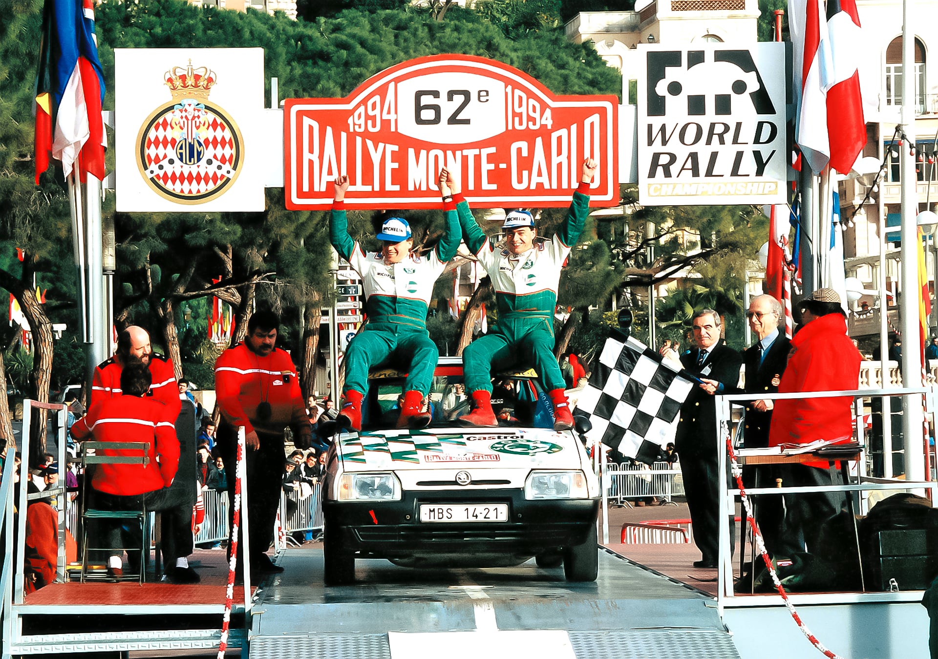 Skoda Favori na podium Rajdu Monte Carlo 1994