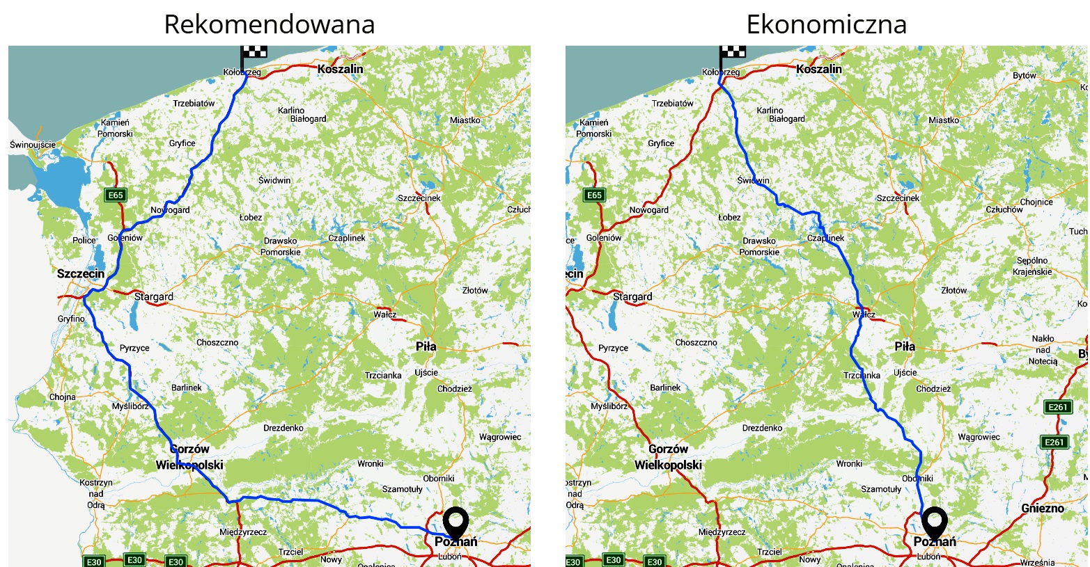 Trasa Poznań-Kołobrzeg