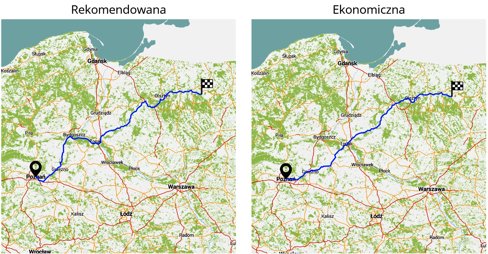 Trasa Poznań-Mikołajki