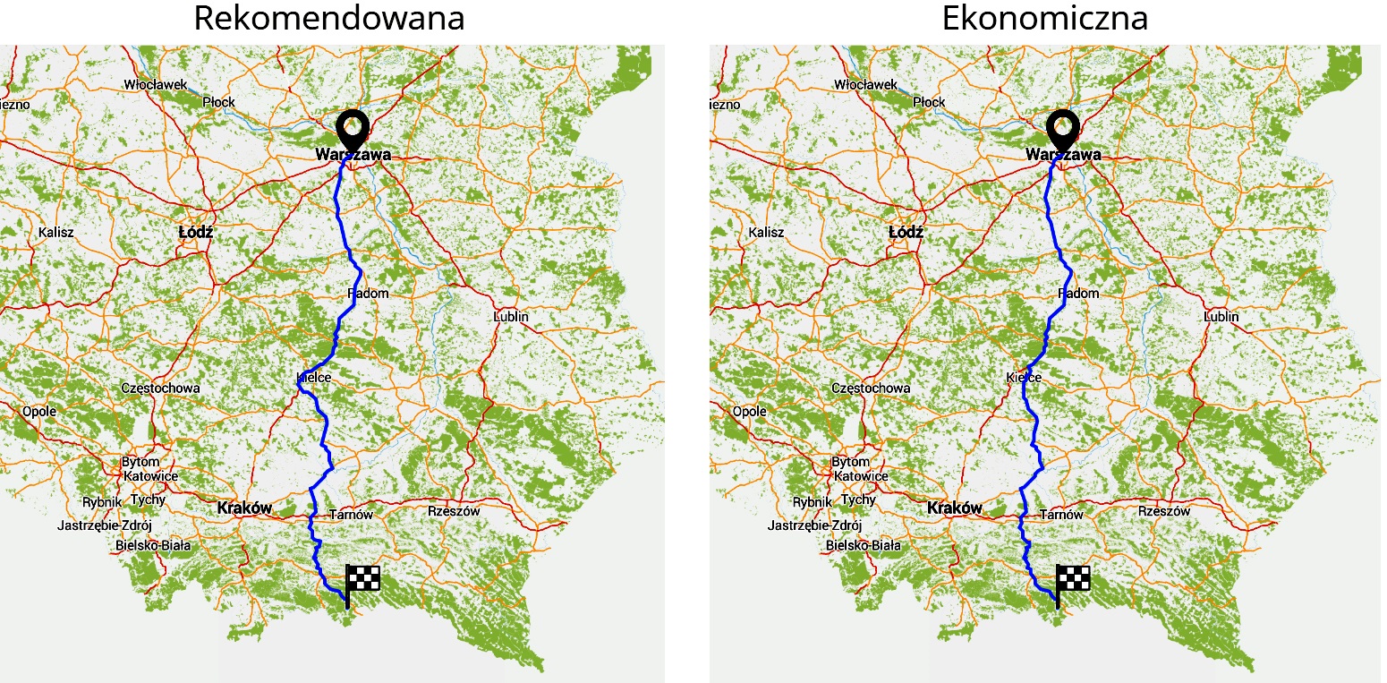 Trasa Warszawa-Krynica Zdrój