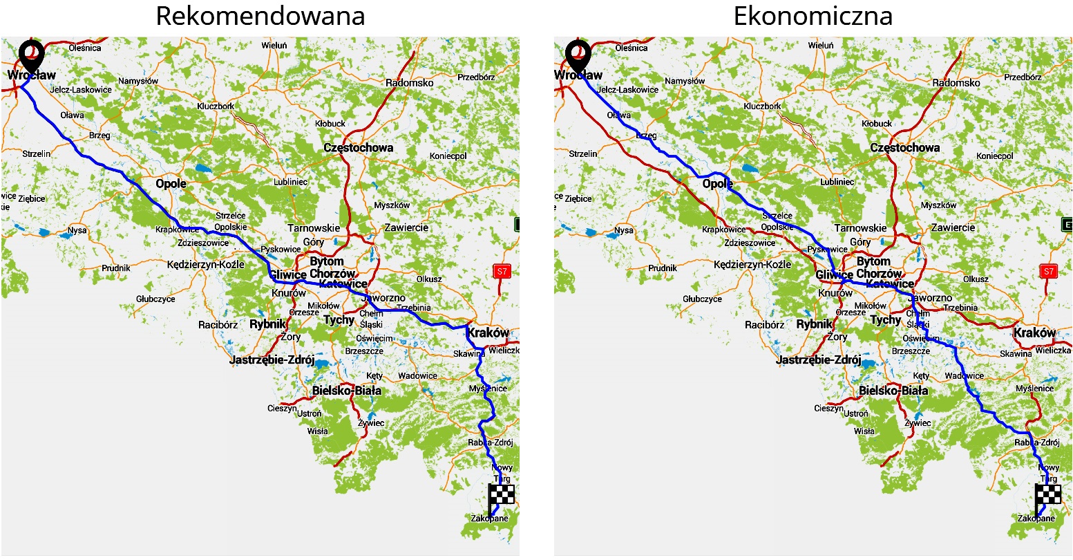 Trasa Wrocław-Zakopane