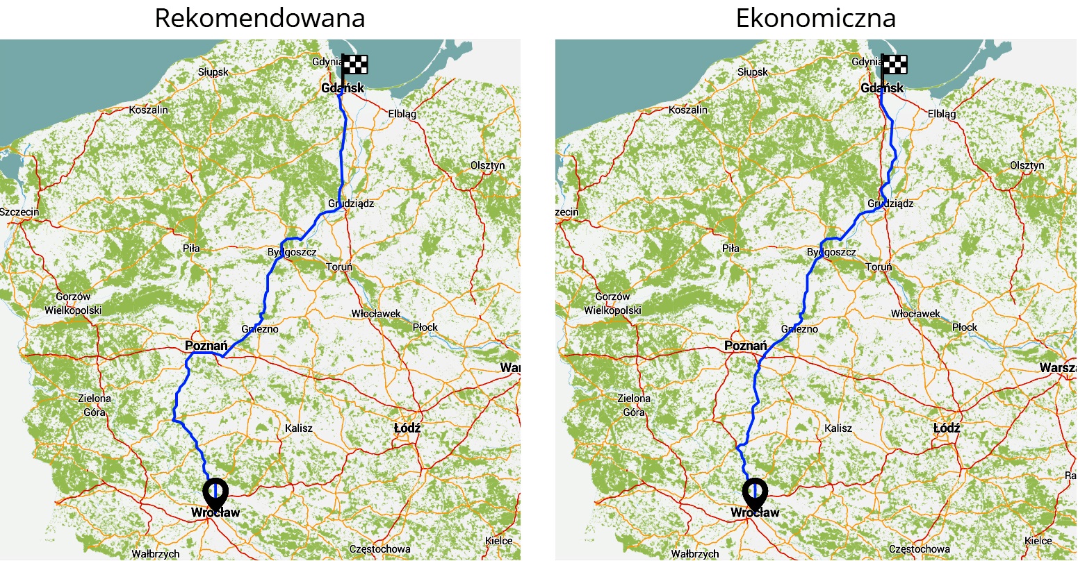 Trasa Wrocław-Gdańsk