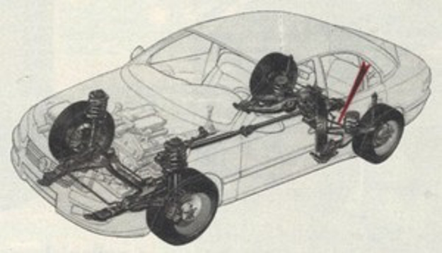 Opel Omega przekrój układ jezdny