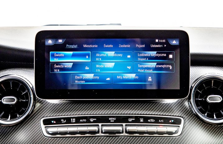 Mercedes Marco Polo 300 d 4Matic – sterowanie wyposażeniem kempingowym