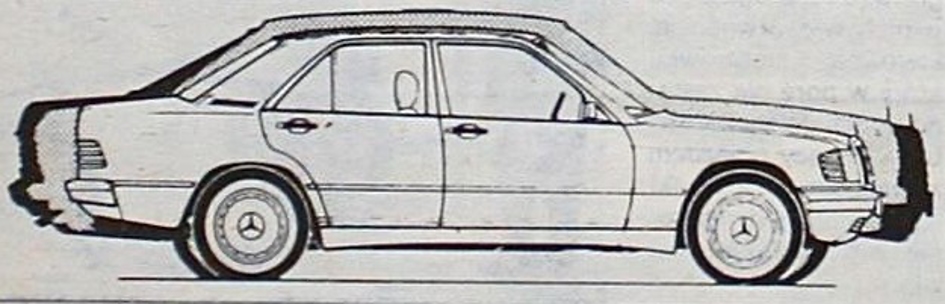 Mercedesy – profile nałożone na siebie – rysunek