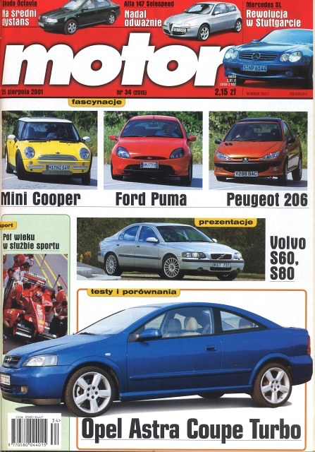 Motor nr 34 z 25 sierpnia 2001 roku – okładka