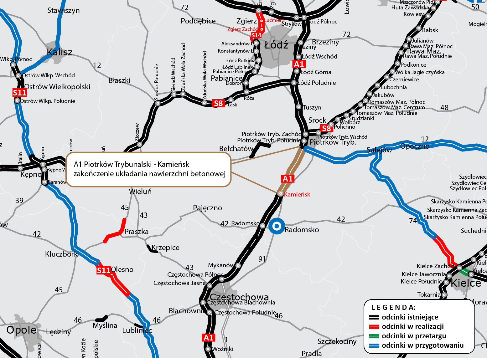 autostrada_a1_piotkow_kamiensk_mapa