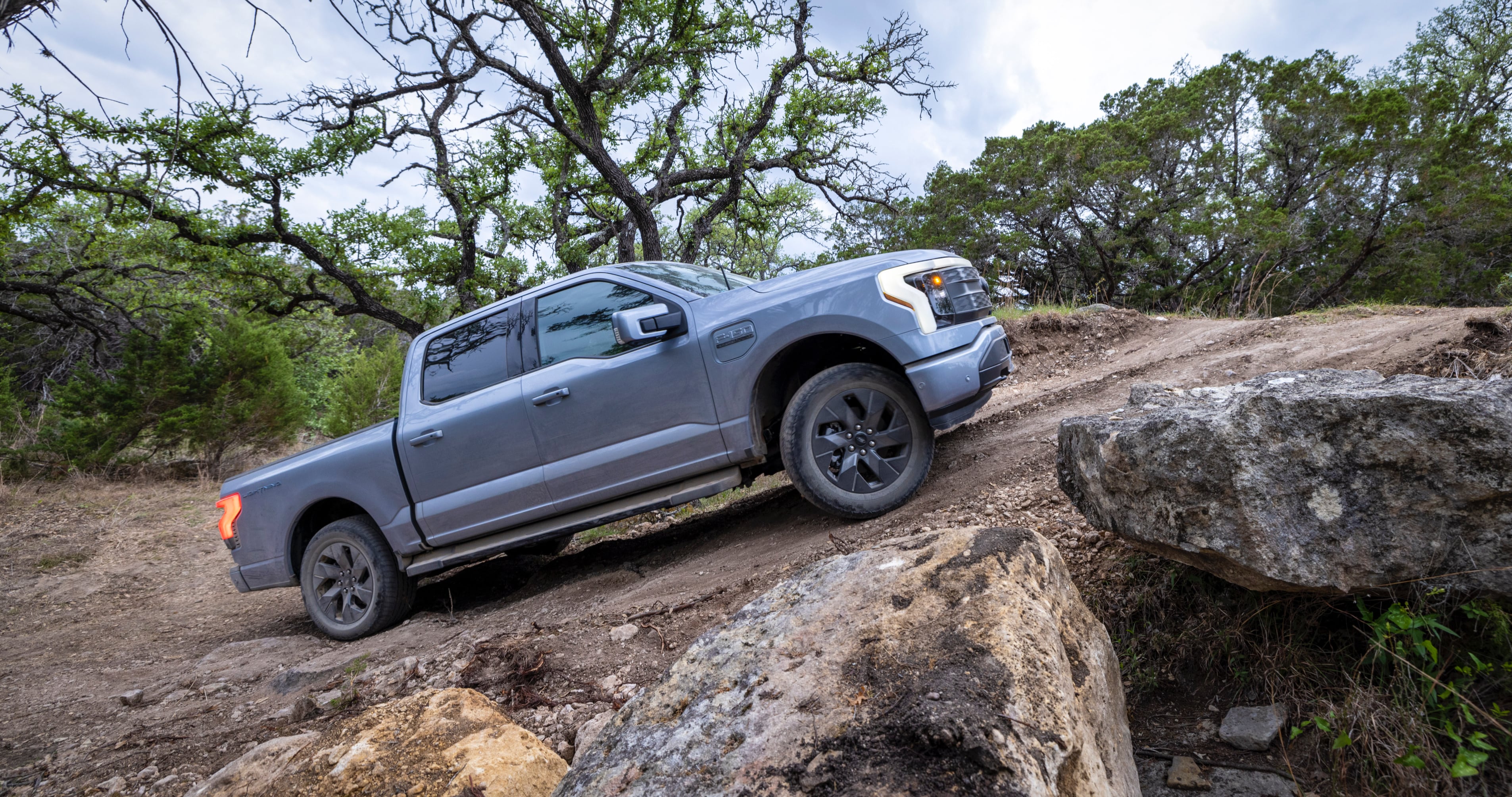 Ford F-150 Lightning – bok w terenie