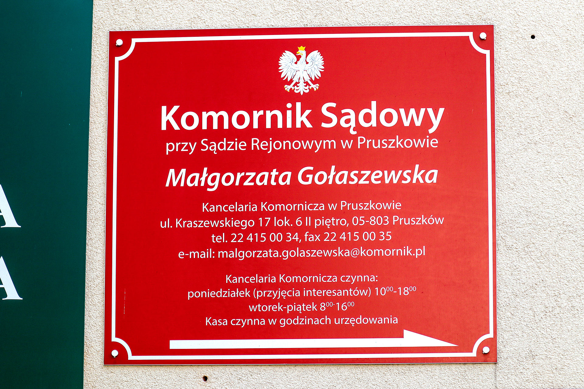 tabliczka komornik sądowy