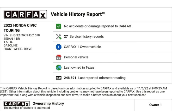 2022 Honda Civic 400 tys. km - Carfax