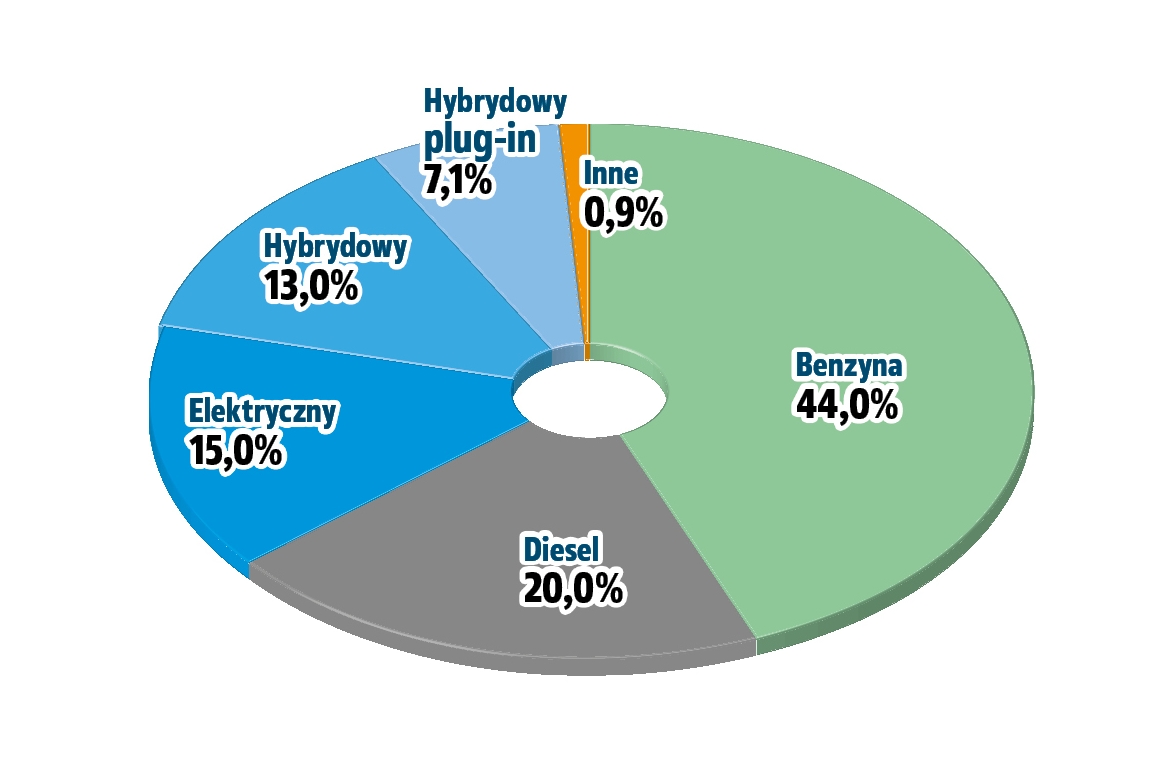 rodzaje napędu w kompaktach wykres