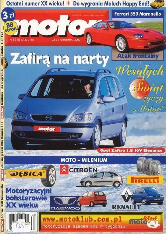 Motor nr 52-53 z 23 grudnia 2000 roku okladka