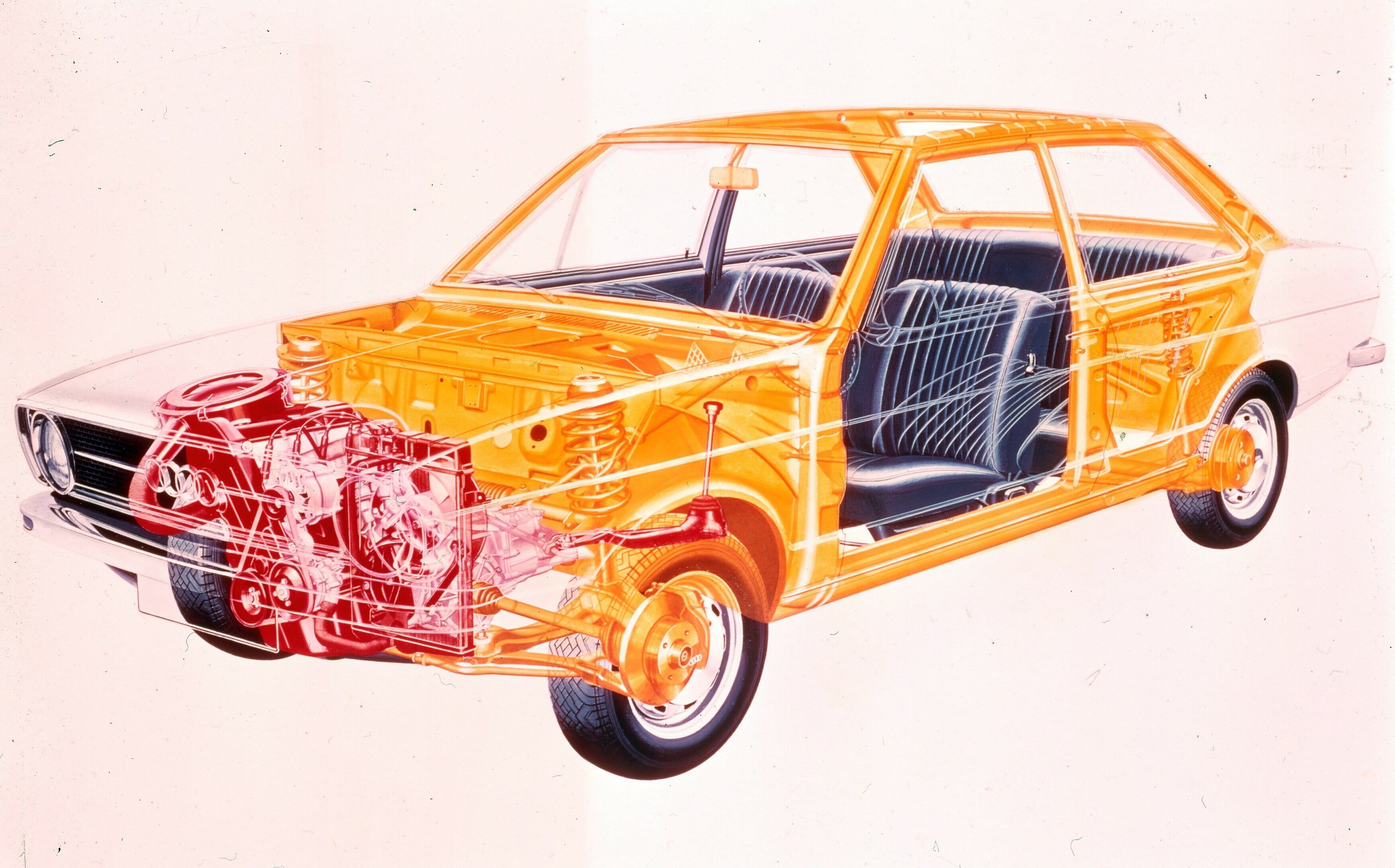 Audi 80 LS – przekrój, silnik