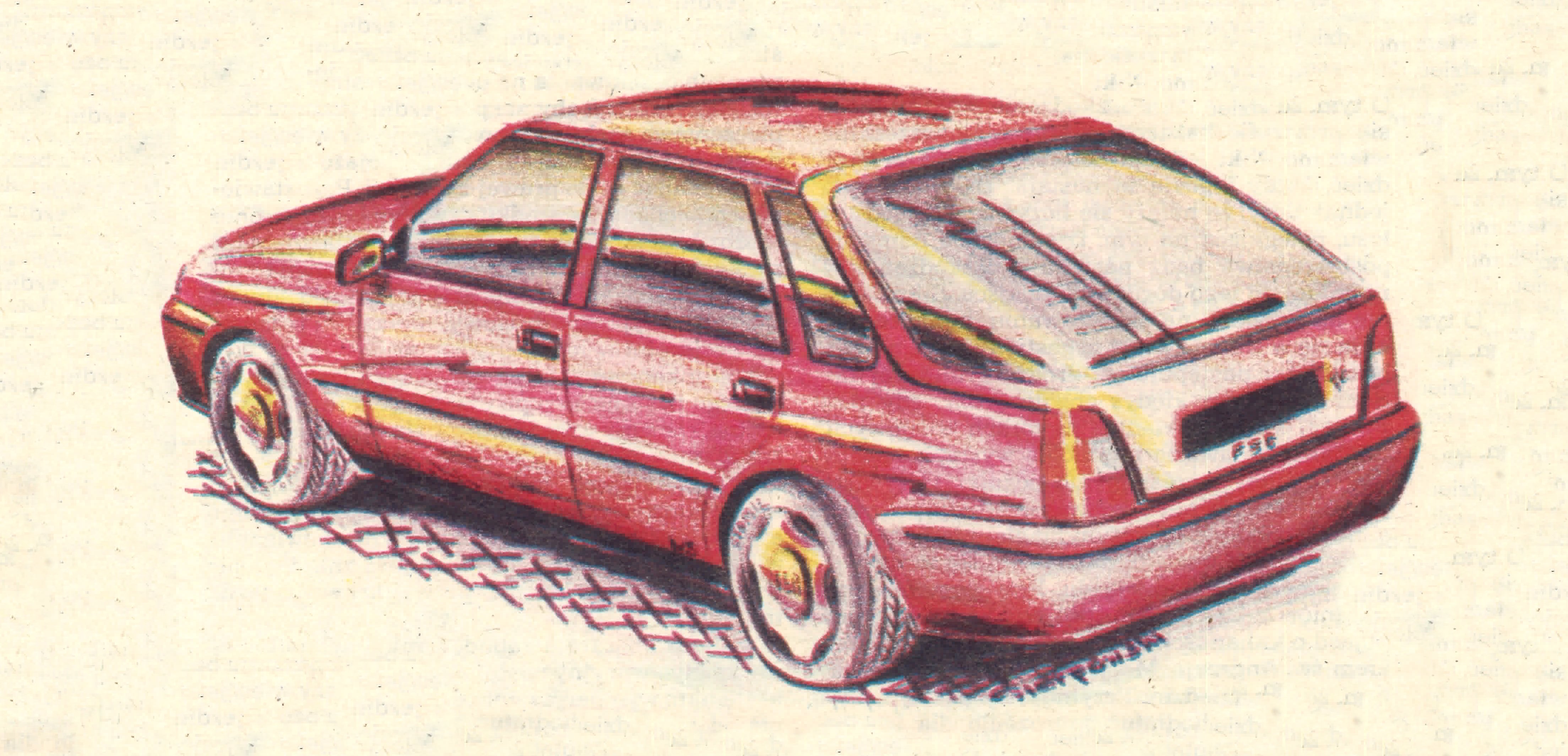 Polonez – projekt zmian bok i tył rysunek