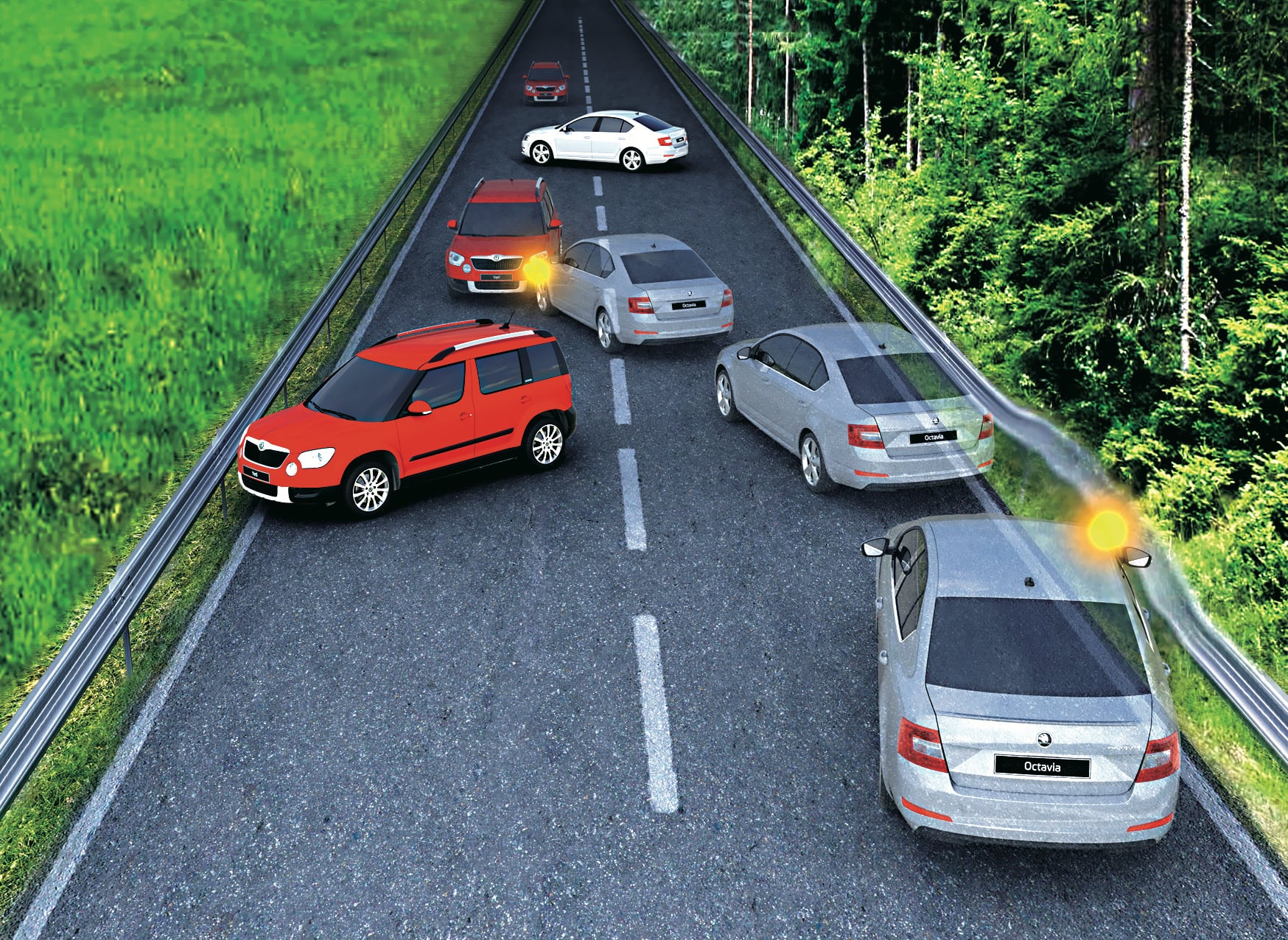 Skoda Octavia III wypadek bez Multicollision brake