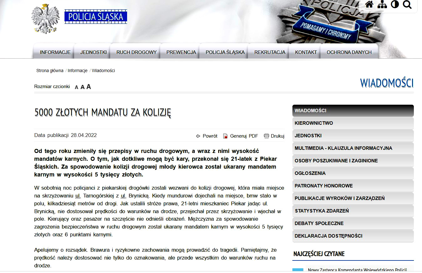 strona policji slaskiej